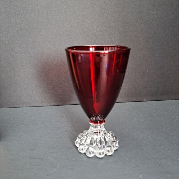 Anchor Hocking Ruby Red Boopie Glass 4.5" Wine Juice Goblet Berwick Vintage USA - Picture 2 of 6